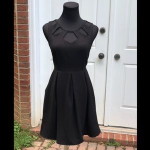 Black Dress with Cut-Outs and Pockets